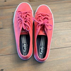 Gently worn coral pink Keds